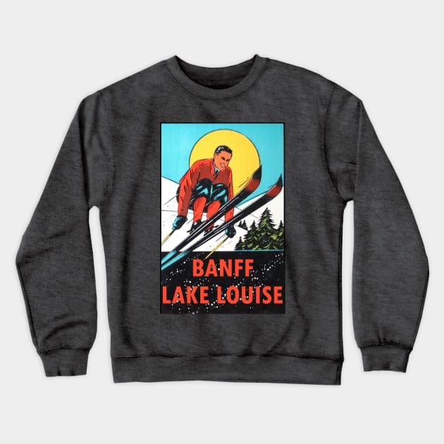 Banff Lake Louise Ski Vintage Crewneck Sweatshirt by Hilda74